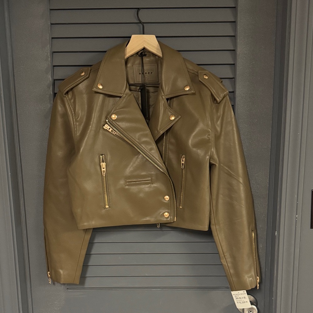 Blank NYC Leather Biker Jacket - Golden Hour Color (tan/brownish)